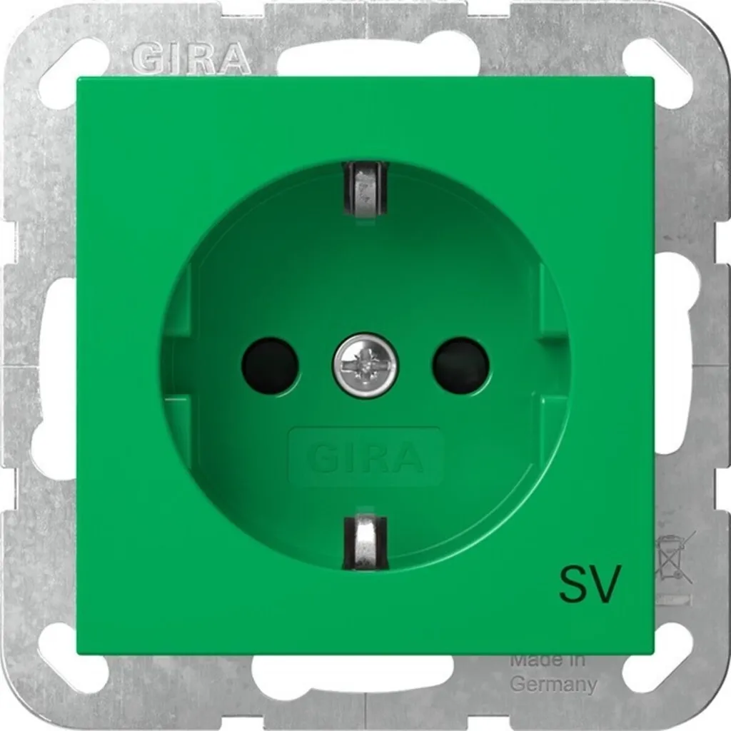 Prise de Courant de Sécurité Gira SH SV 4453107 pour Montage Encastré