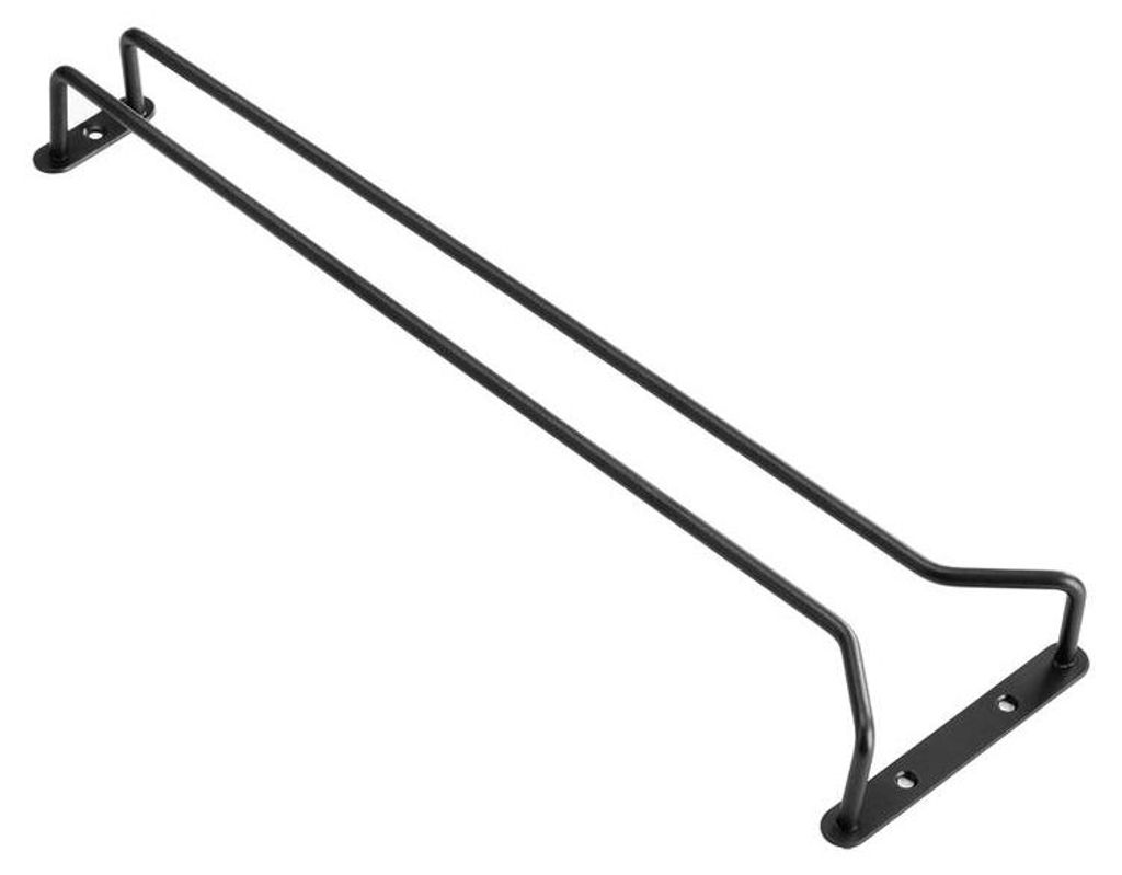 Gläserschiene, einreihig, schwarz, L. 400 mm