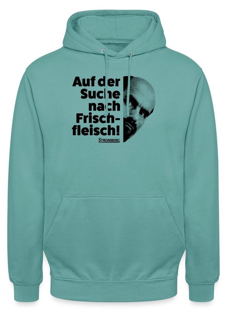 Spreadshirt Stromberg Spruch Auf Der Suche Nach Frischfleisch Uni Hoodie, XXL, Pastelltürkis