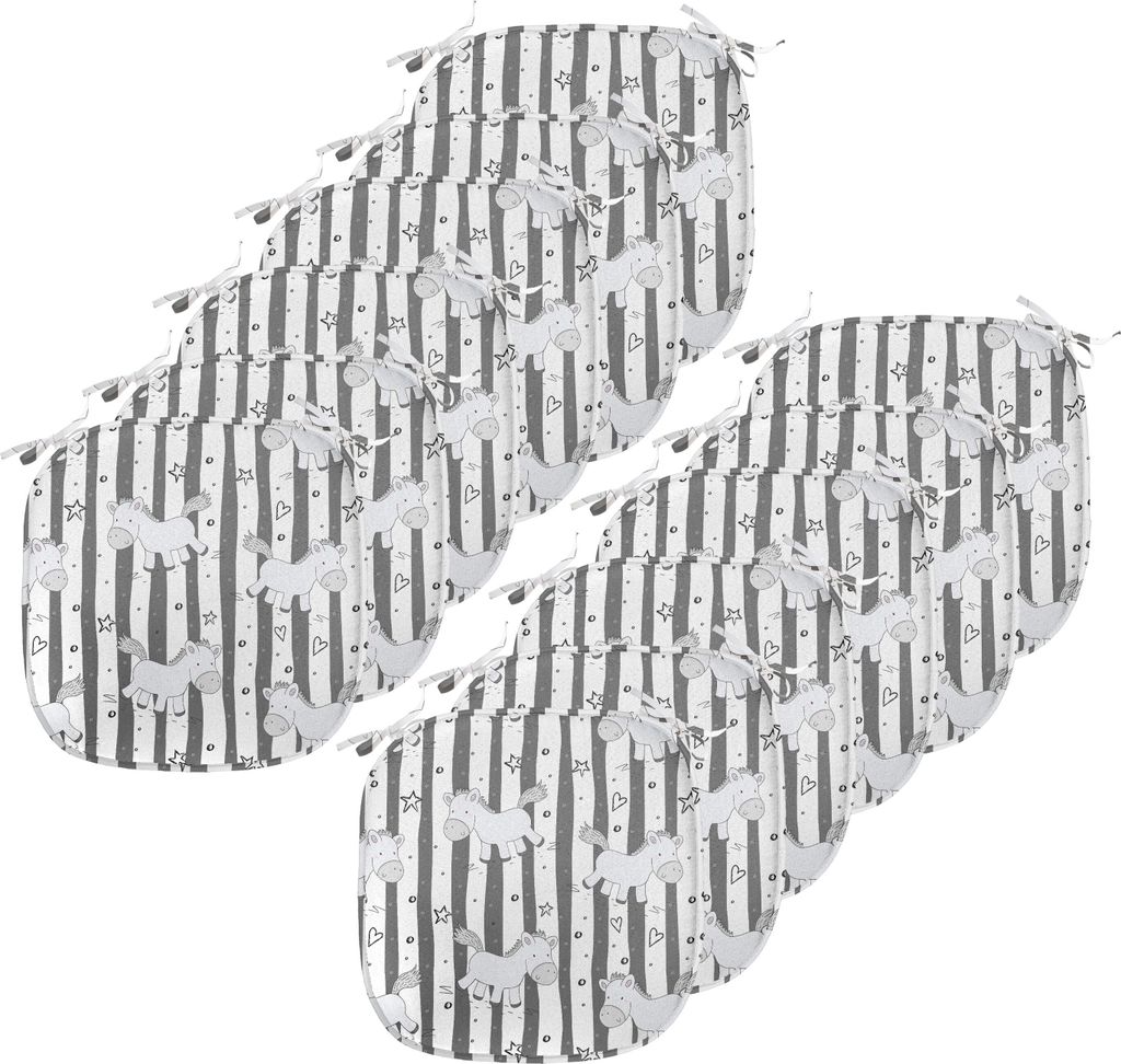 ABAKUHAUS Star Polster für Esszimmerstühle, Lustiges Pony Stripes Doodle, Dekoratives wasserfestes Kissen mit Riemen für Küchensitze, 40 cm x 4...