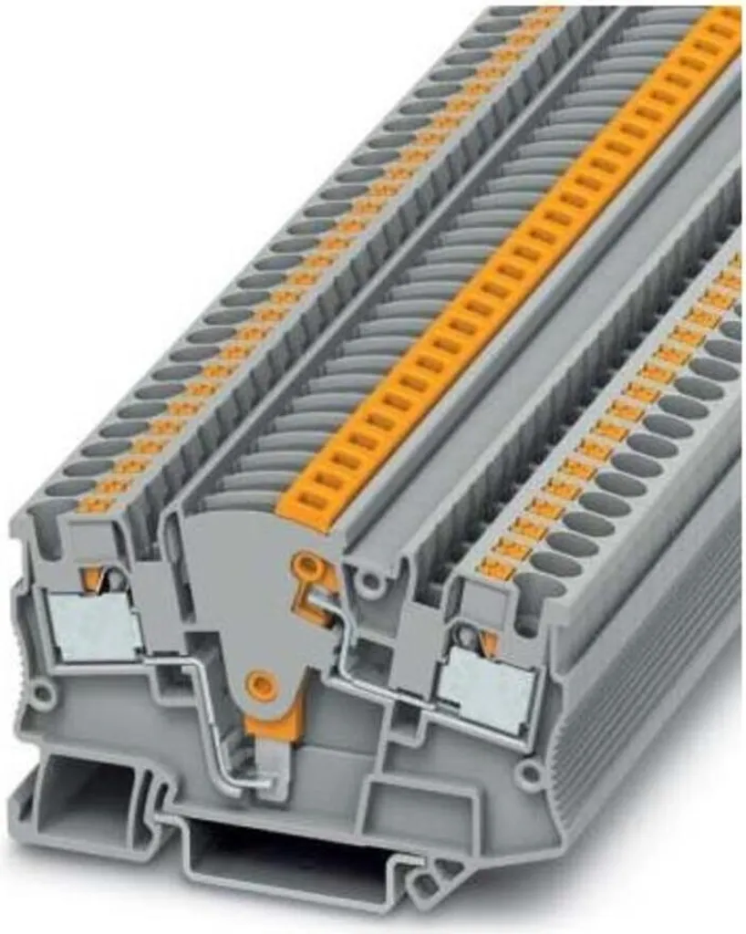 Borne traversante PTME 4 grise 0,2-6 mm² - Bornier déconnectable 24A