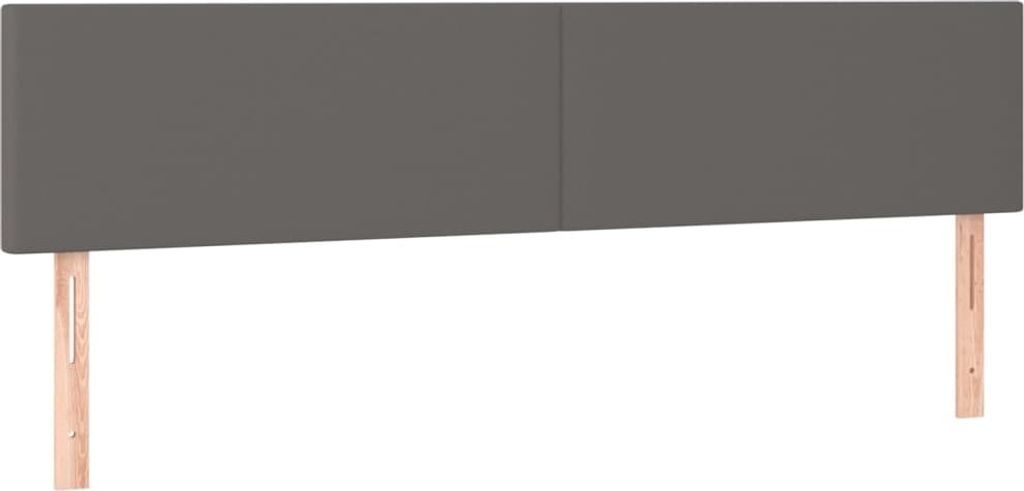 Kopfteile 2 Stk. Grau 100x5x78/88 cm Kunstleder