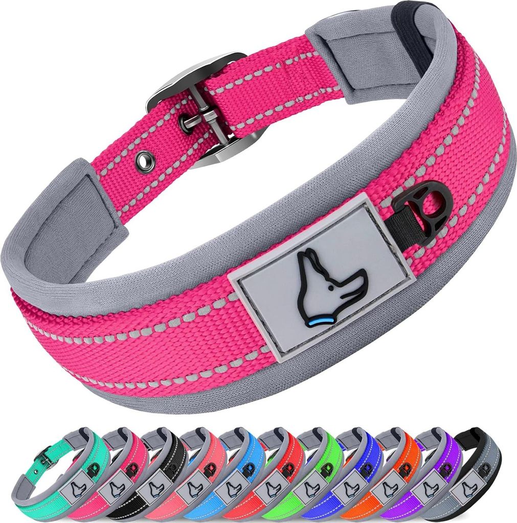 Reflektierendes, Weiches Hundehalsband mit Neopren-Bekleidung für Mittelgroße und Große Hunde