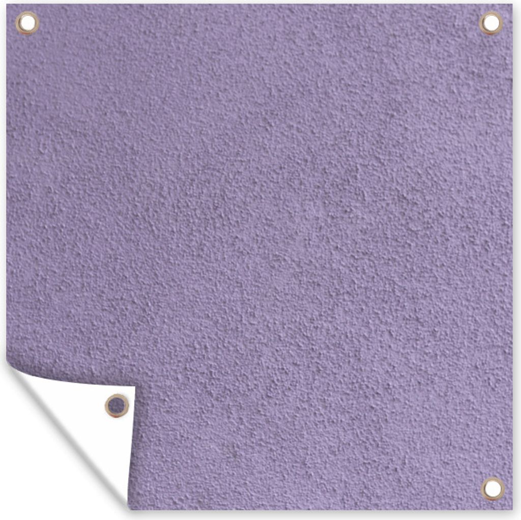 MuchoWow 100x100 cm Outdoor-Poster Gartendeko Sichtschutz Garten Poster für den Garten Lila - Beton - Wand