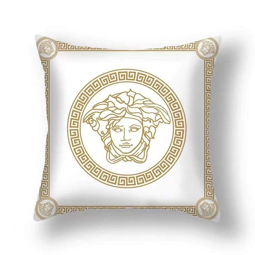 Medusa-Stil Zierkissenbezug, 45 x 45 cm, Gold, Dekorativ, Produktbild 