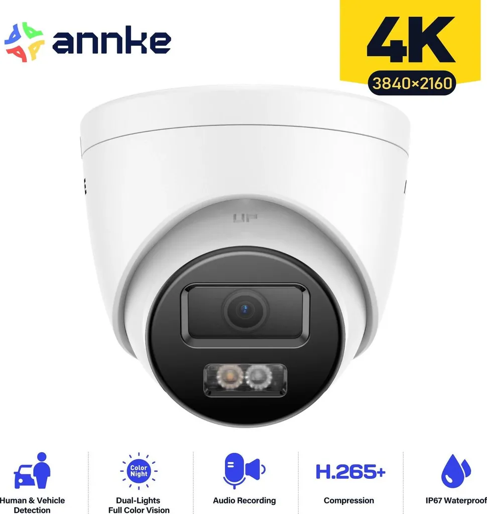 Caméra de sécurité 8MP I91DM dôme avec audio bidirectionnel - 2