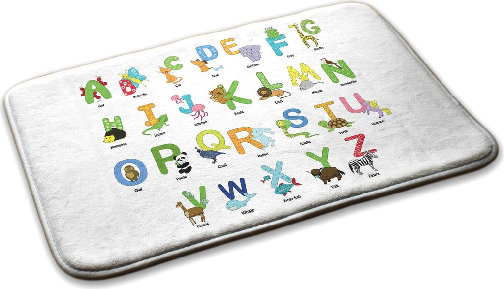 Teppich Kinderteppich Schlafzimmer Modern - 90 cm x 60 cm - Alphabet Mit Bildern
