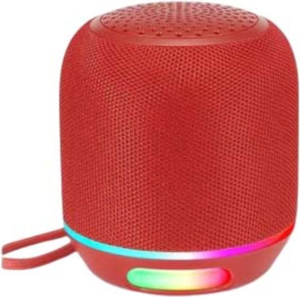 INF Kompakter kabelloser Bluetooth Lautsprecher mit HiFi Sound, Akku Rot