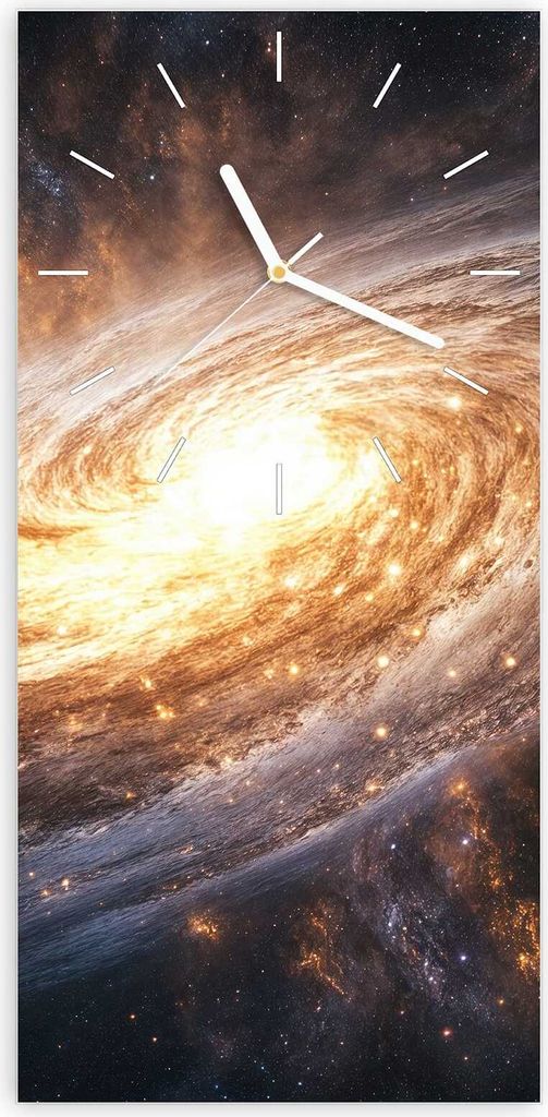 Wanduhr aus Glas mit Motiv Galaxie Nachthimmel- 30 x 60 cm - inkl. Aufhängesystem