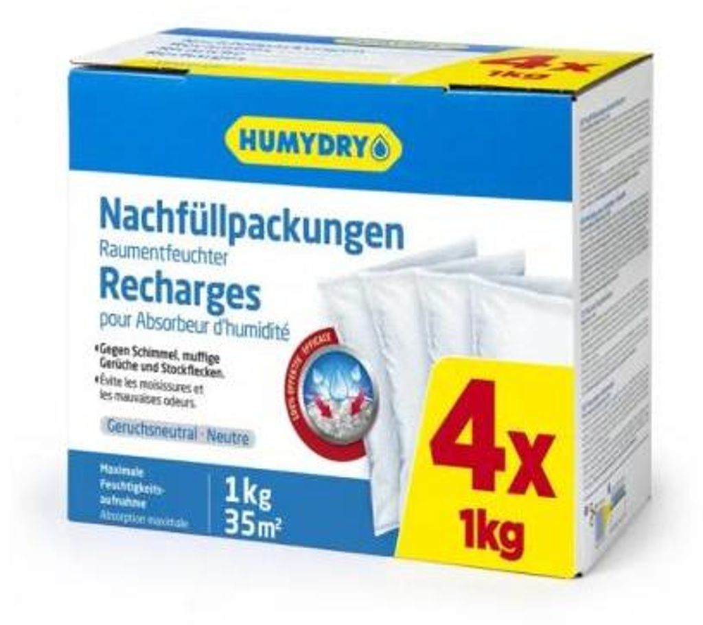 HUMYDRY confezioni di ricarica 4x1kg per deumidificatori, Immagine del prodotto 