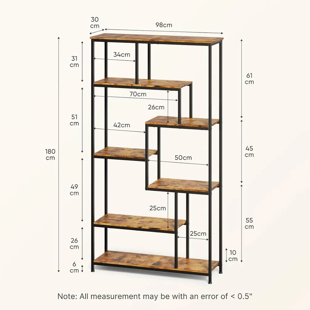 Bibliothèque de Bureau 180x100 cm Idéale pour Dossiers et Lecture
