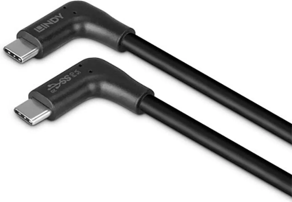 Câble USB 3.2 Type C 1,5m Double Angle 90° Lindy 32024 SuperSpeed