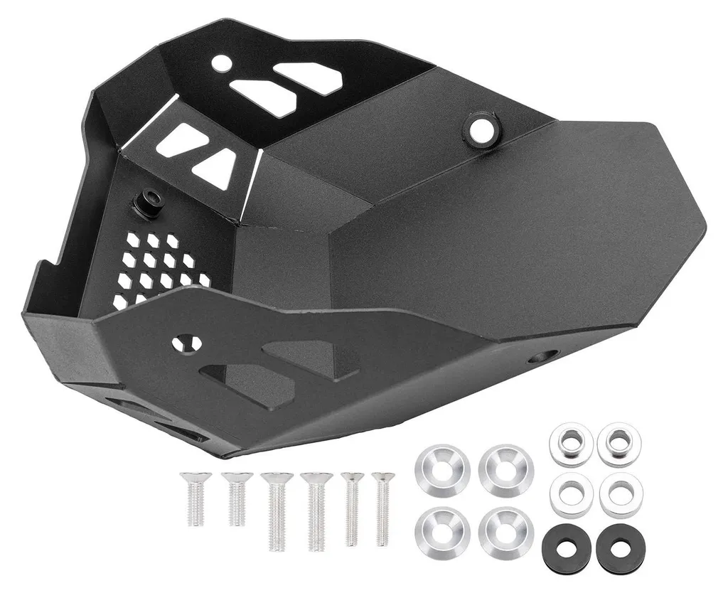 Protection de cadre Motor Bash pour moto - Sabot aluminium noir Trail