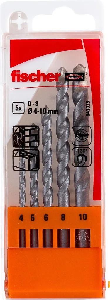 Kit Fischer Punte Muro D-S Professional 5 Pezzi 4-10mm
