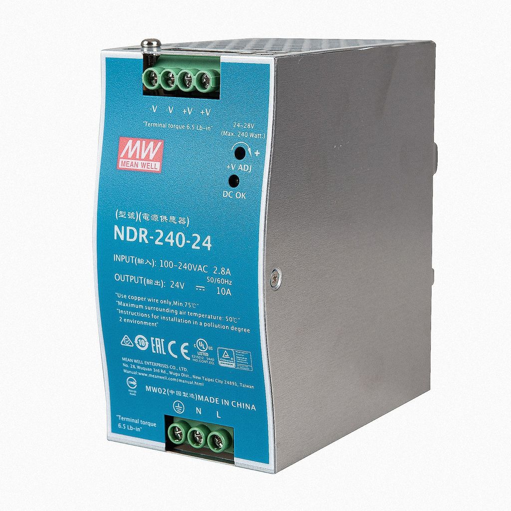 Hutschienen-Netzteil (DIN-Rail) NDR-240-24 SNT DIN-Schiene 24V/DC/0-10/ 240W