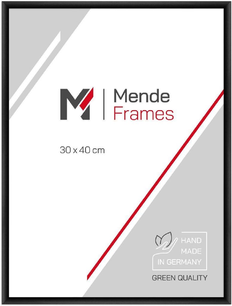 MendeFrames Alurahmen H270 schwarz matt 30x90 cm mit Kunstglas