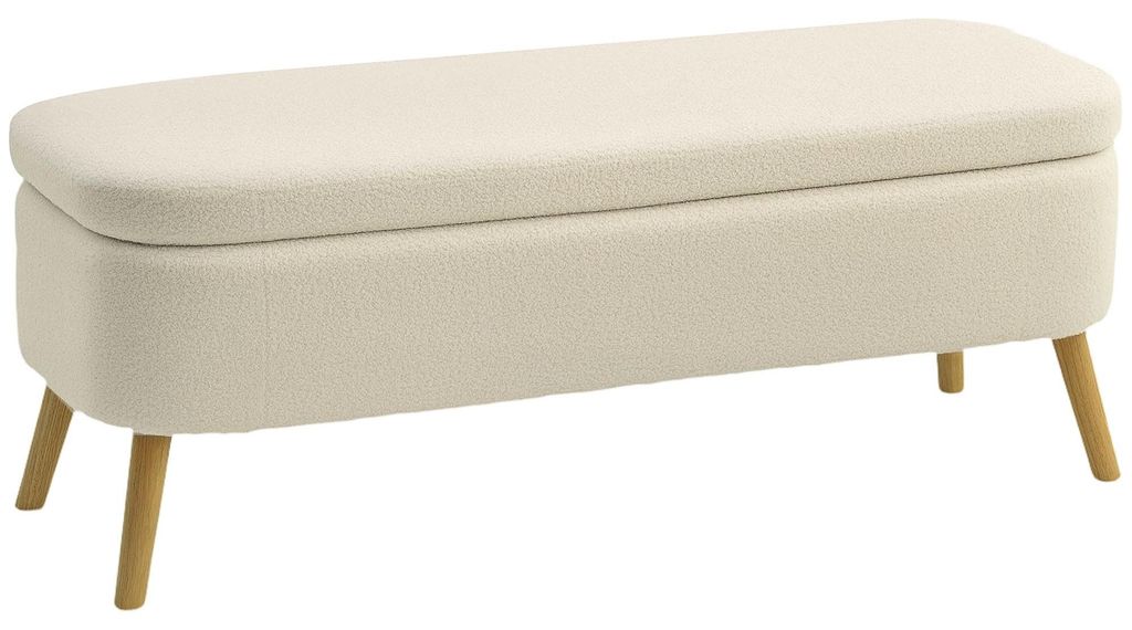 Banc HOMCOM avec rangement, assise rembourrée aspect Image du produit 