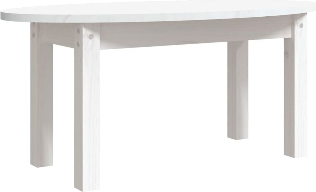 Couchtisch Weiß 80x40x35 cm Massivholz Kiefer