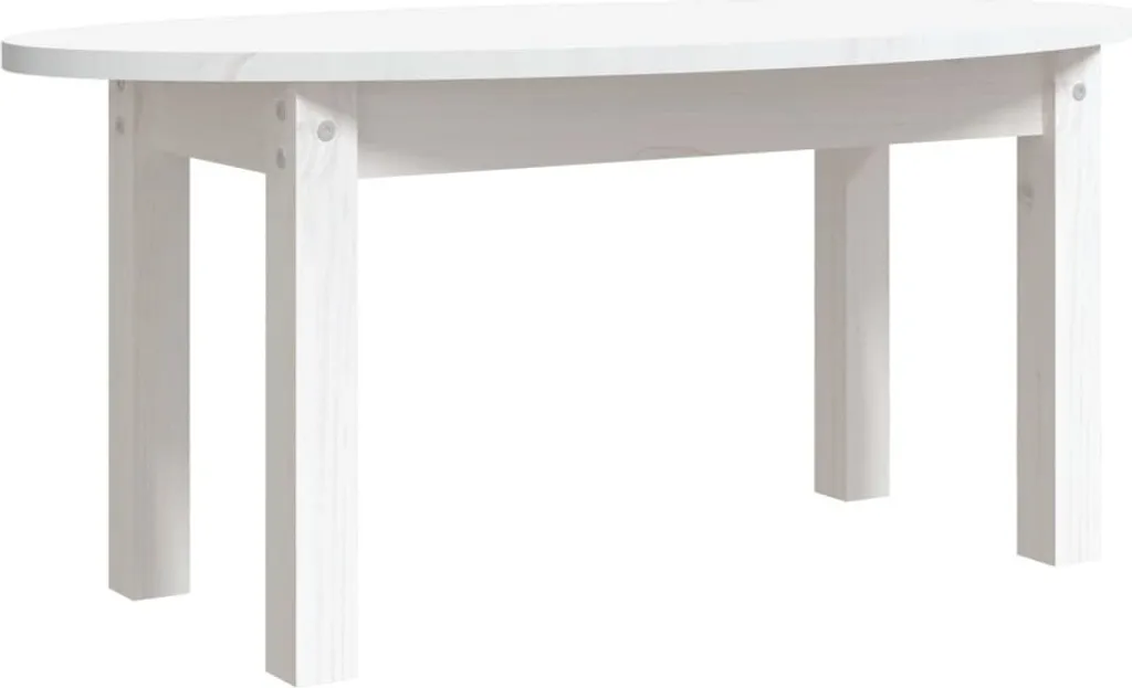 SYFAX™ Tavolino da Salotto Bianco 80x40x35 cm Legno Massello di Pino