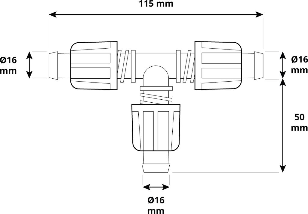 HOLZBRINK 10x T-Stück 5/8 x 5/8 x 5/8 Zoll Rohrverbinder für Rohrabzweigung des Verlegerohrs und des Tropfschlauchs, HBZ-02
