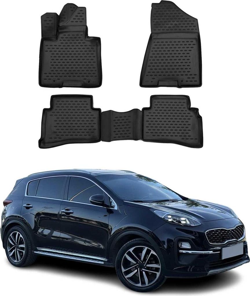 2015-2021 Kia Sportage tappetini TPE nero 4 pezzi Immagine del prodotto 