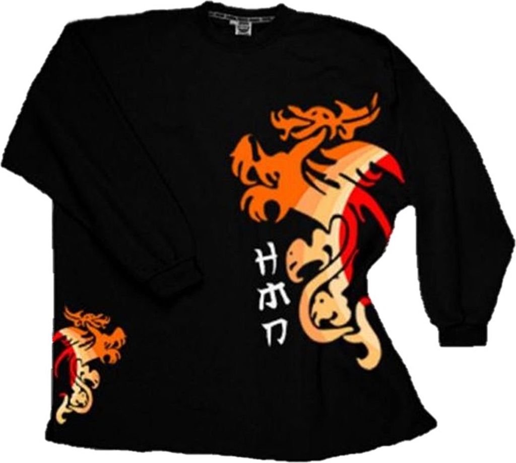 Übergrößen Designer Kasten Sweatshirt Honeymoon "Dragon" schwarz 6XL