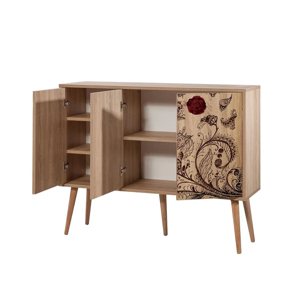Console robuste anti-rayures bois Sonoma pour optimiser petit espace - 7