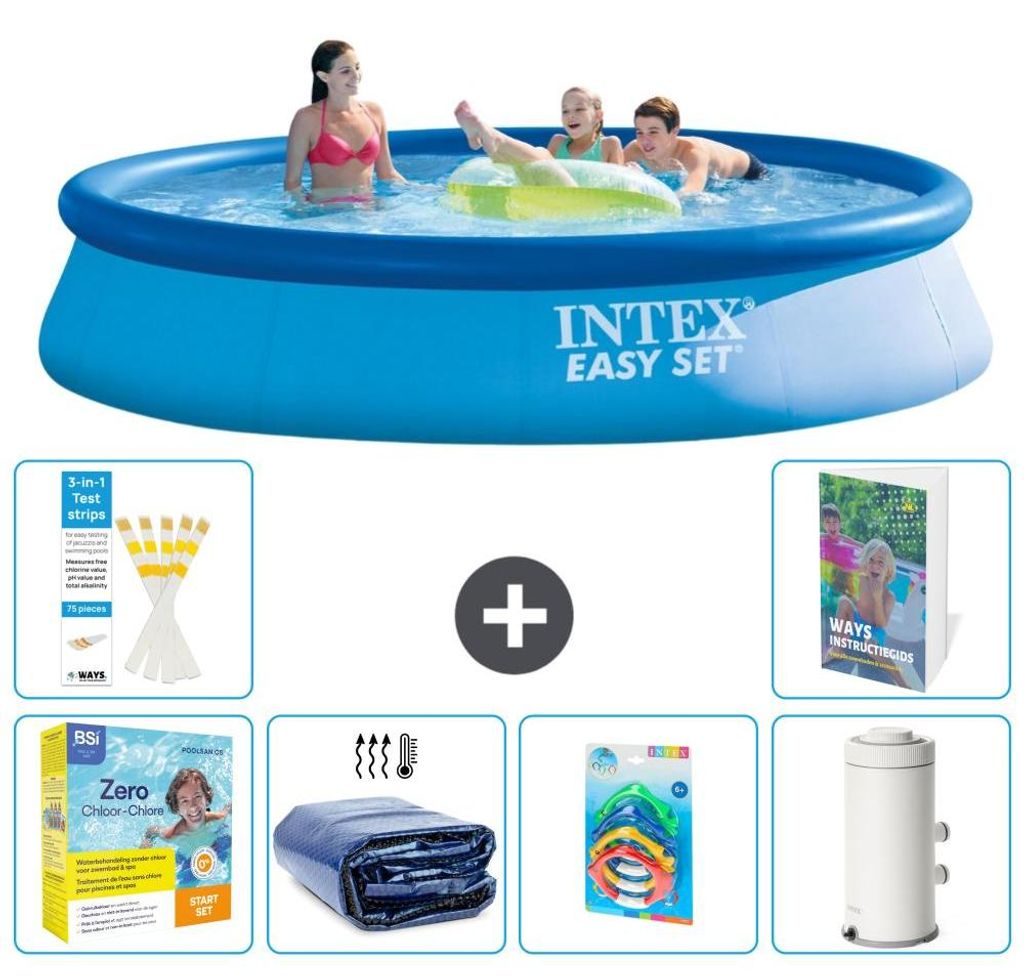 Easy Set Pool Rund - 396x84 cm - 7-teilig S7