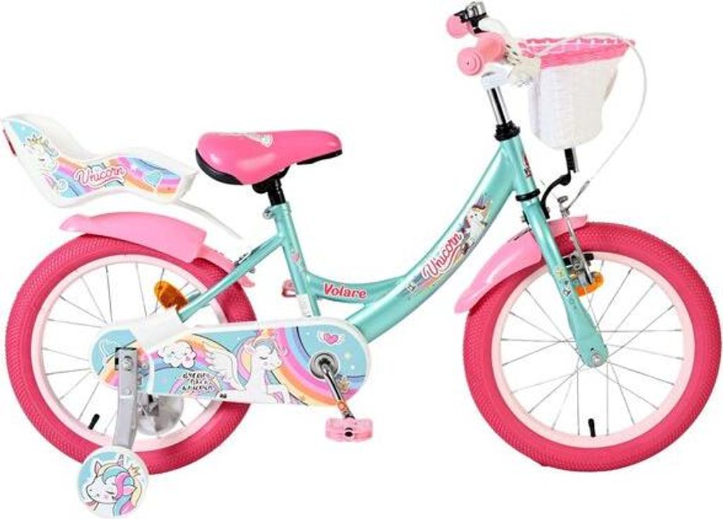 VOLARE bicicletta per bambini Unicorno 16 pollici, verde Immagine del prodotto 