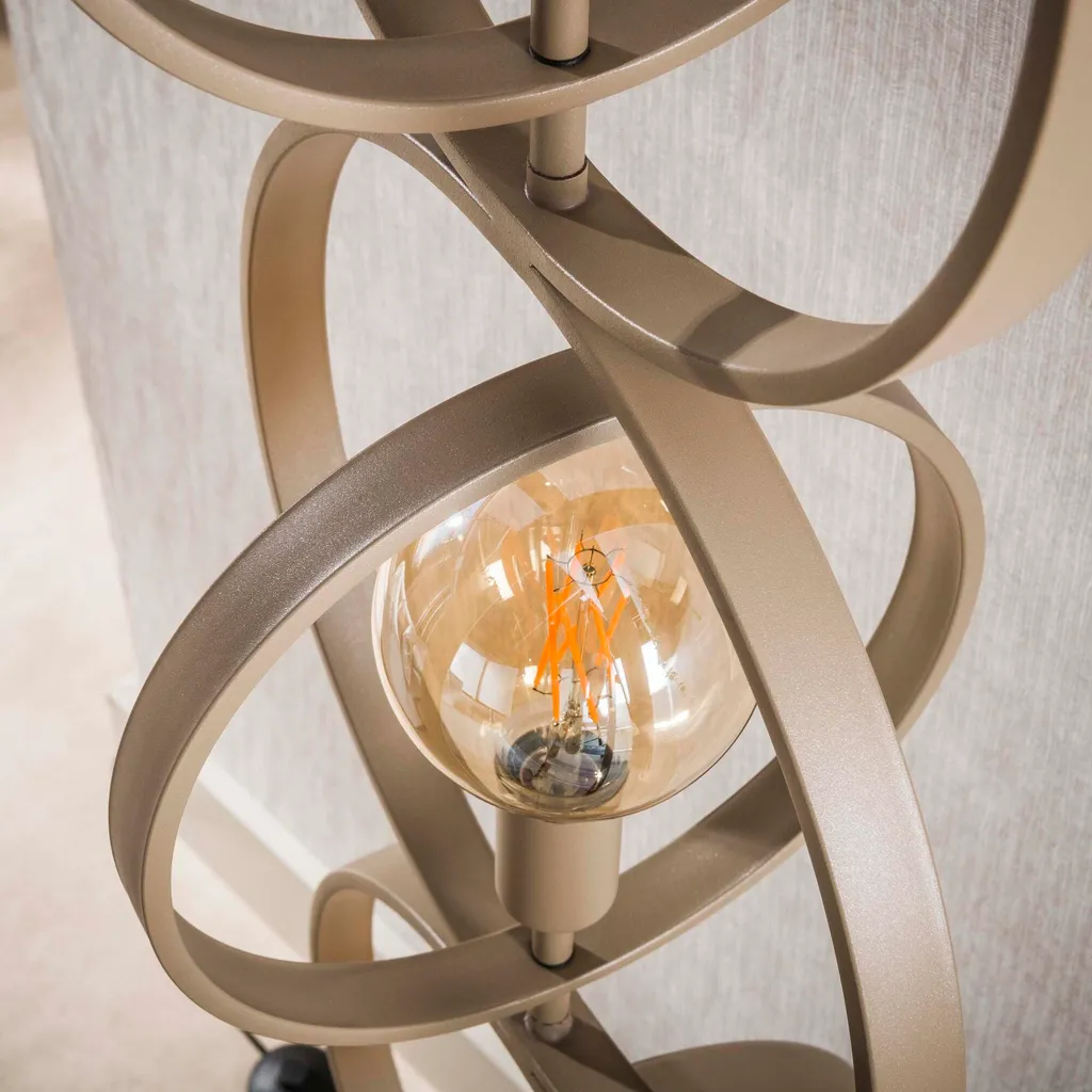 Lampadaire design beige 163 cm - Solution d'éclairage pour petits espaces - 2
