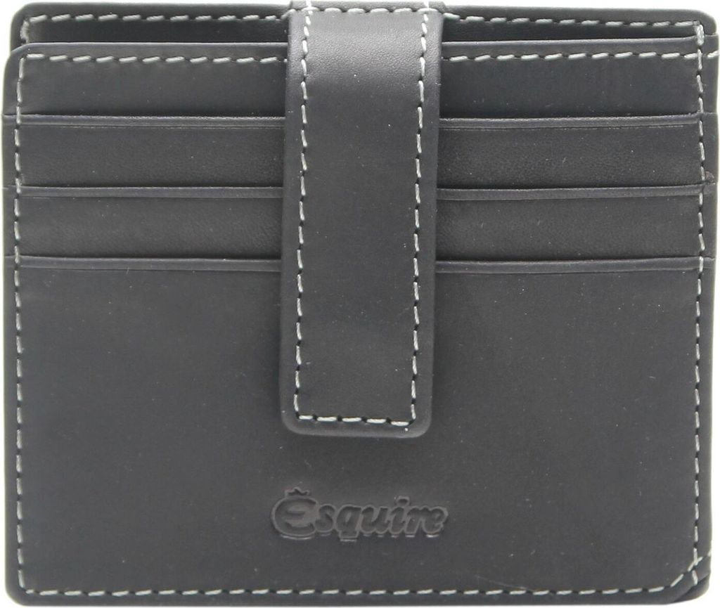 Esquire Leder Kartenetui Oslo Dallas Wallet Black schwarz