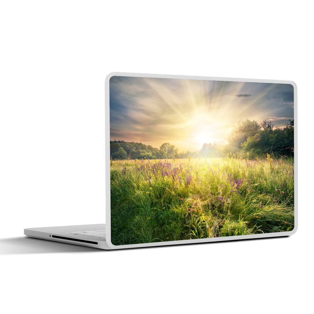 MuchoWow Laptop Aufkleber Sticker Cover Blumen - Sonne - Frühling 25x18 cm - Laptop-Deko