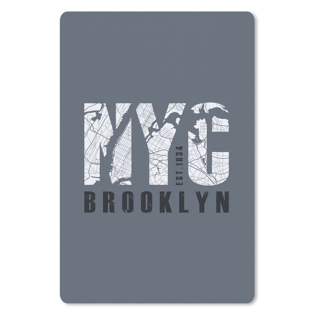 MuchoWow Mauspad Mousepad New York - Blau - Karte 18x27 cm - Mousepads - Maus Mat - Pad - Mausunterlage