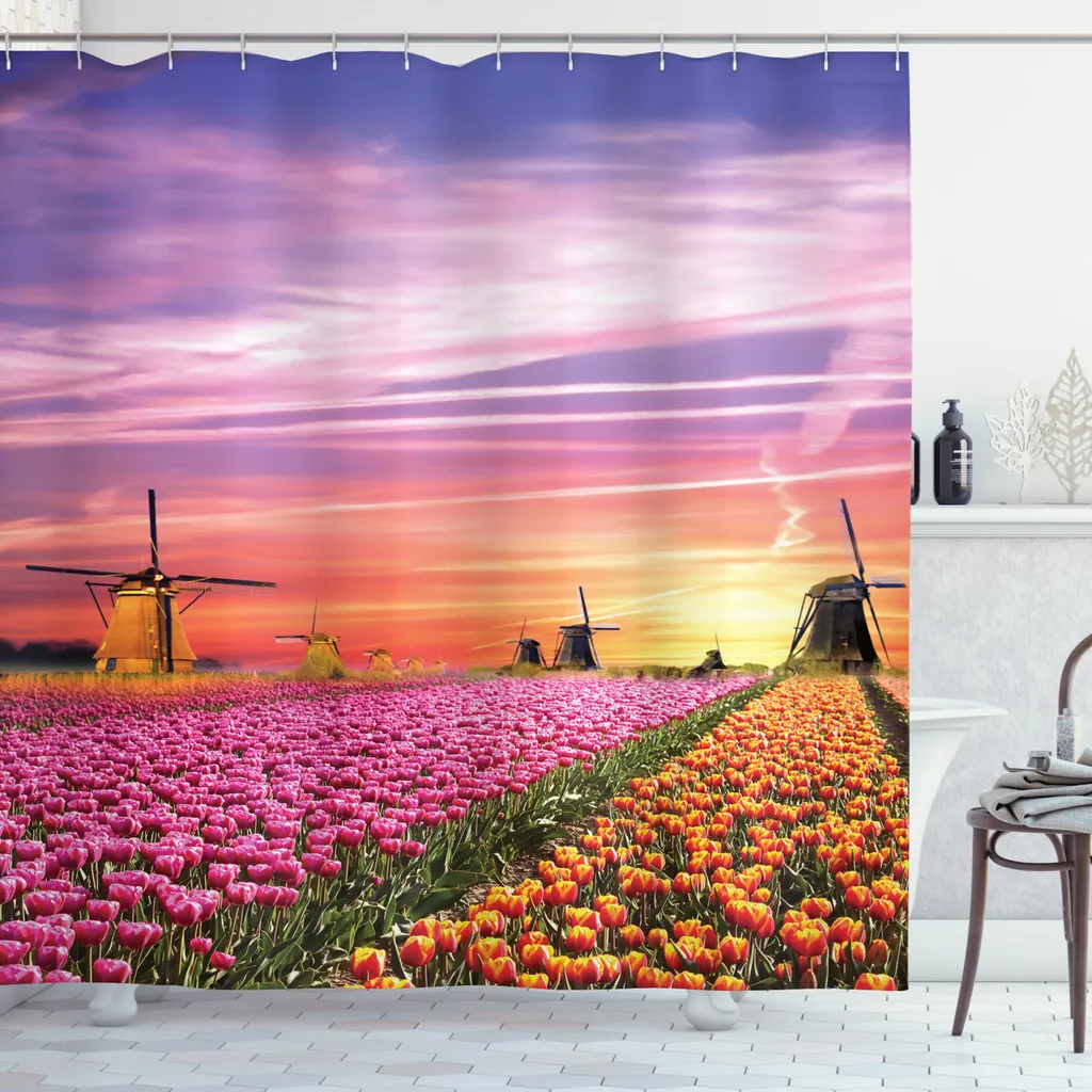 Tenda Doccia Famiglia ABAKUHAUS 175x180 - Tulipani Colorati Lavabili