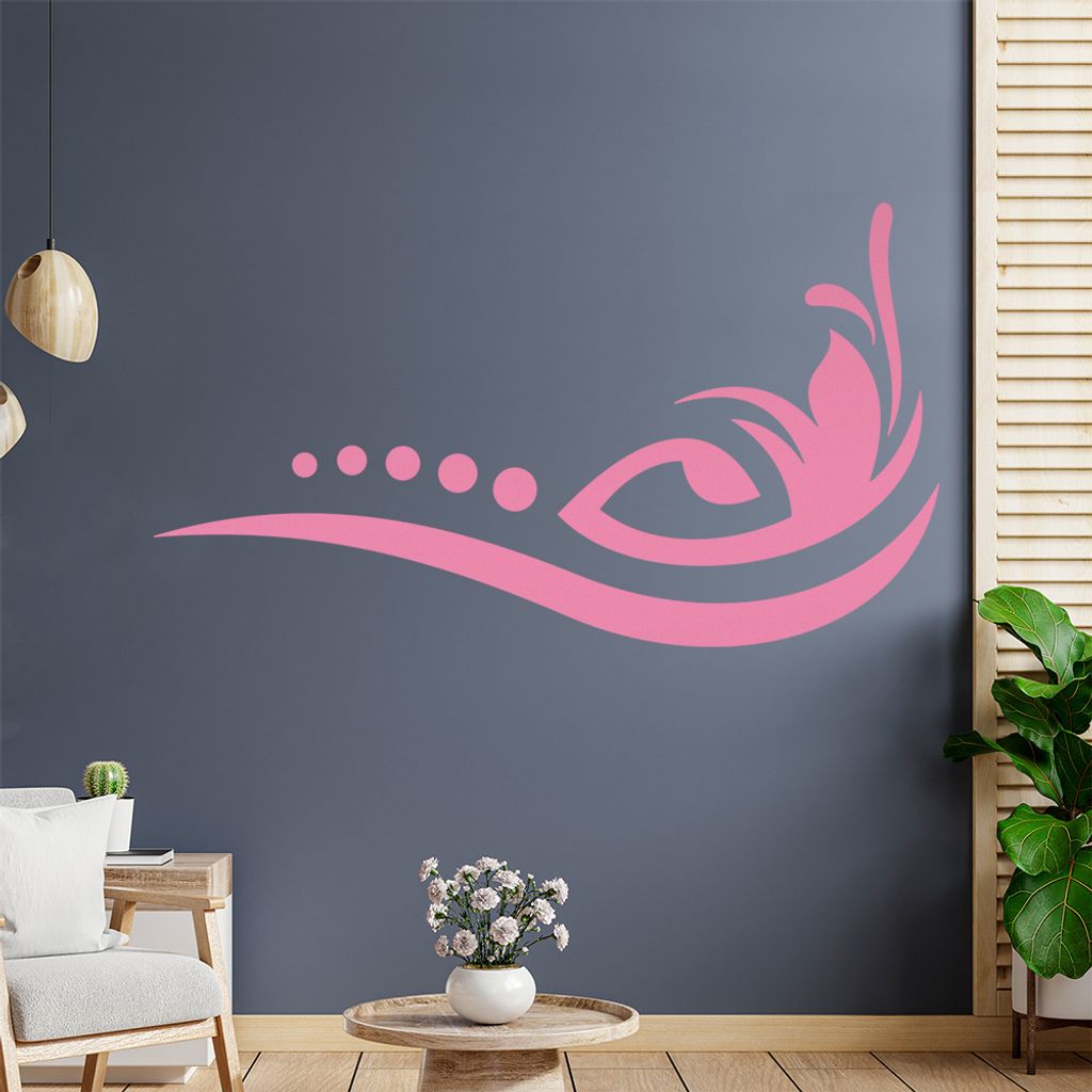 Blume - Linien Punkte Wandtattoo in 6 Größen - Wandaufkleber Wall Sticker - Dekoration, Küche, Wohnzimmer, Schlafzimmer, Badezimmer