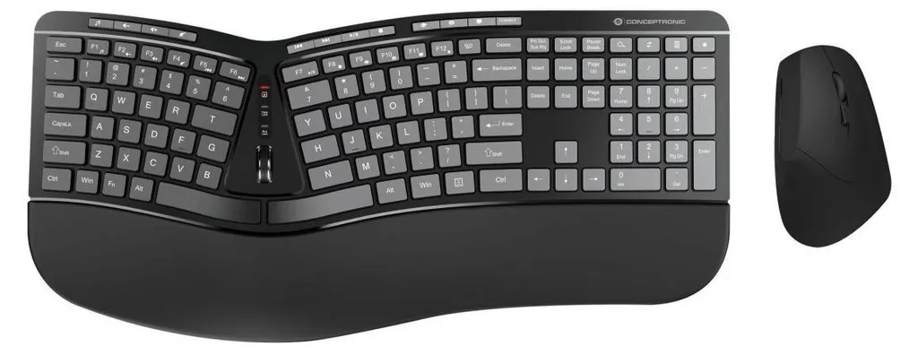 Conceptronic ORAZIO02US Combo Clavier Souris Sans Fil Ergonomique Layout US