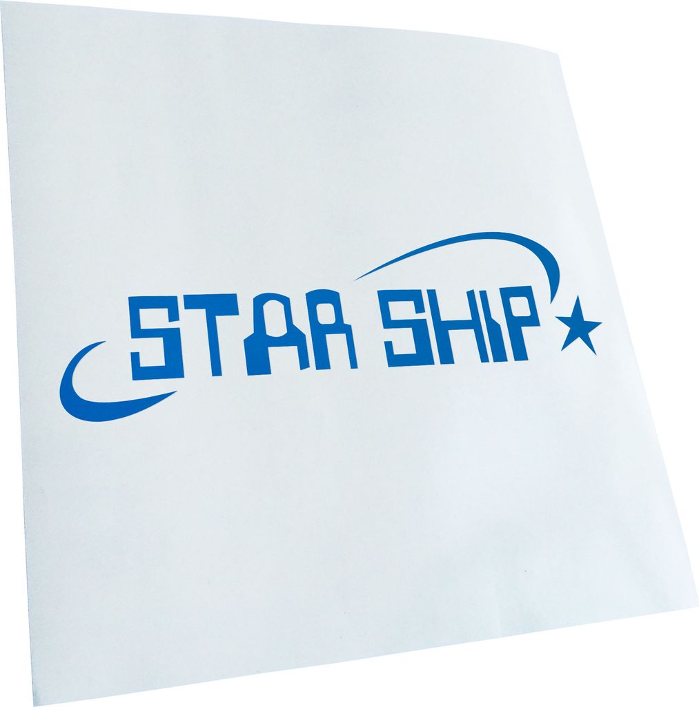 Kiwistar - Autoaufkleber - azurblau - 40 x 12 cm - Star Ship - Heckscheibenaufkleber - Aufkleber für Auto Kfz Fahrrad, LKW, Truck Mofa