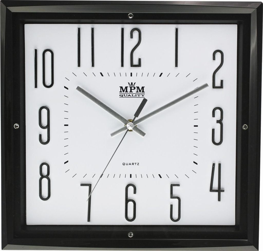 MPM-Quality Wanduhr Leiden 295 mm Kunststoff Weiß/Schwarz