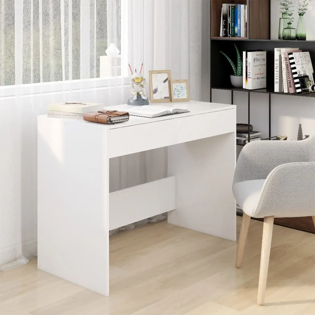 Scrivania Bianca 101x50x76,5 cm | Tavolo Porta PC per Ufficio e Studio