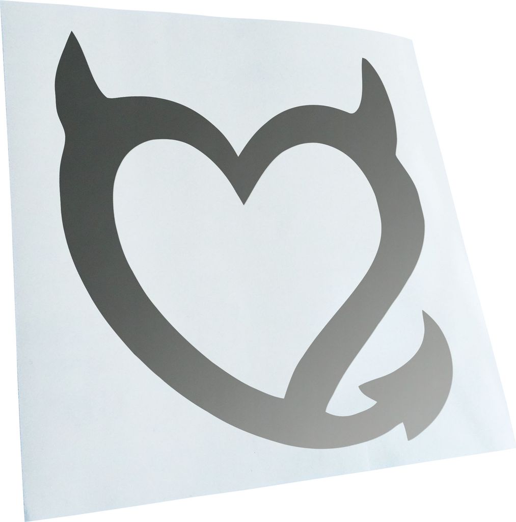 Kiwistar - Autoaufkleber - Evil Heart Heckscheibe - Aufkleber für Auto Kfz Fahrrad, LKW, Truck Mofa
