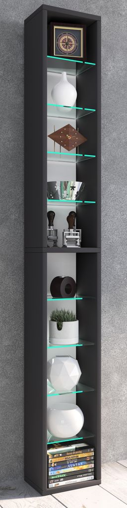 VCM Holz CD DVD Regal | Bücherregal | Aufbewahrung | Maße H. 155 x B. 21 x T. 14 cm | Standregal - Rasato XL