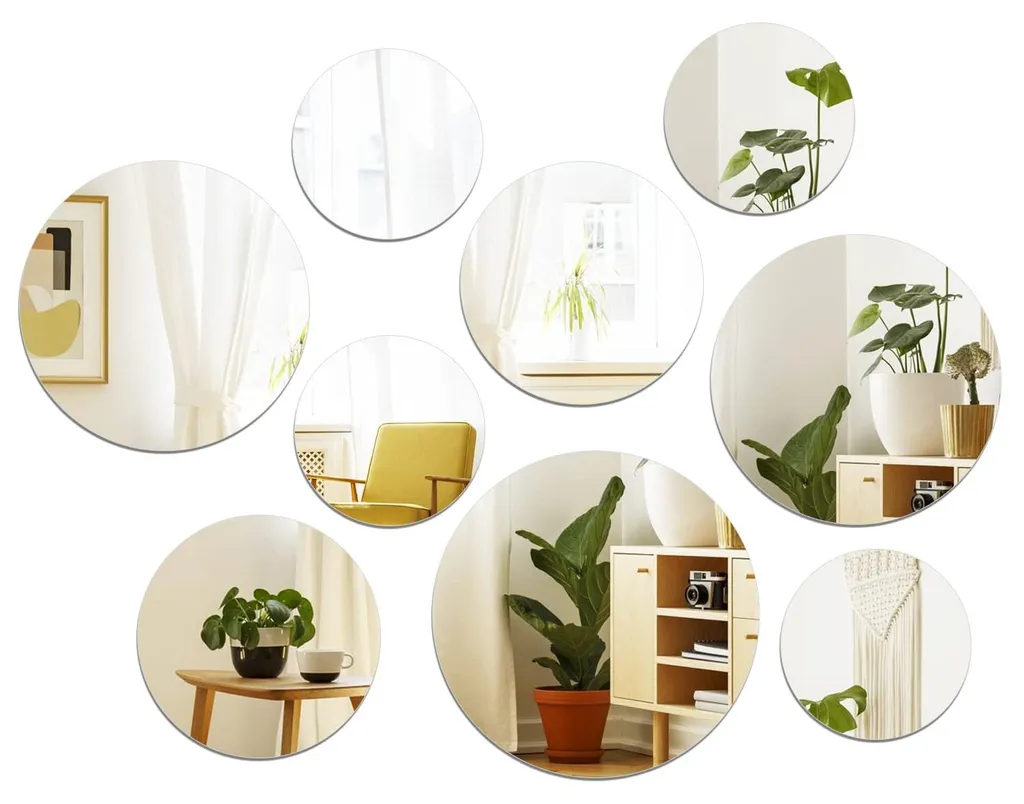 Miroirs acryliques incassables 2 mm autocollants pour décoration murale DIY