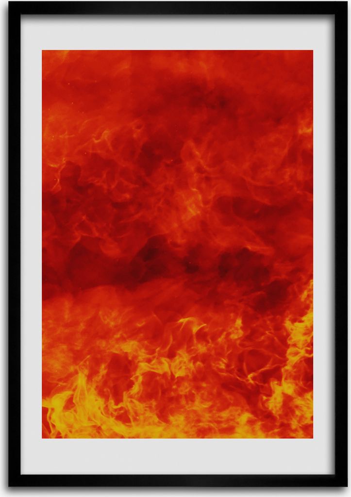Bild - Bilderrahmen - 50 cm x 70 cm - MDF - Rahmen - Wandkunst Flammen
