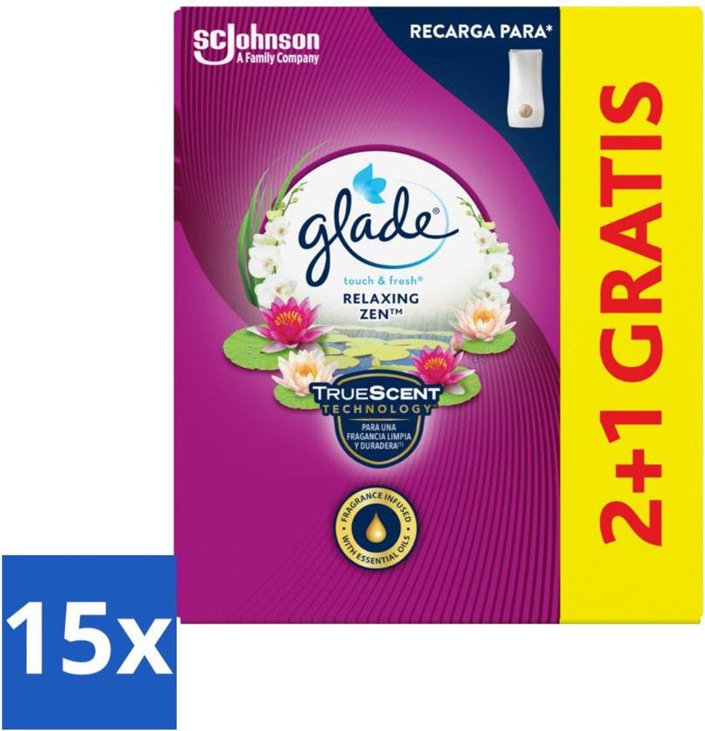Glade - Touch & Fresh - Entspannendes Zen - 10 ml - Vorteilspack - 15 Stücke