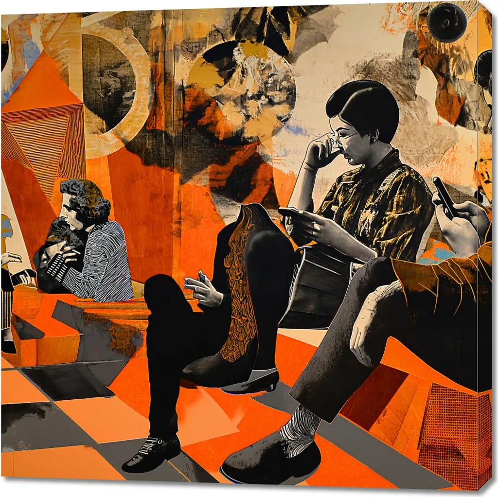 Tableau 90 x 90 cm Espace pour le dialogue - Habiller un grand mur nu