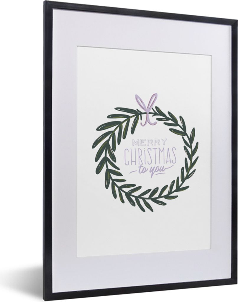 MuchoWow MuchoWow Gerahmtes Poster Sprichwörter - Zitate - 'Frohe Weihnachten für Sie 30x40 cm - Poster mit zchwarzem Bilderrahmen - Wandpost...