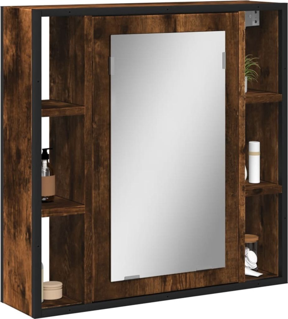 Mobile specchio bagno rovere fumé 60x16x60 cm materiale Immagine del prodotto 