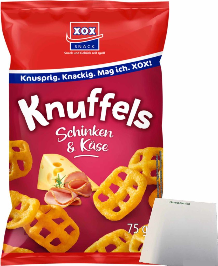 XOX Knuffels Schinken&Käse Snack (75g Packung) + usy Block Produktbild 