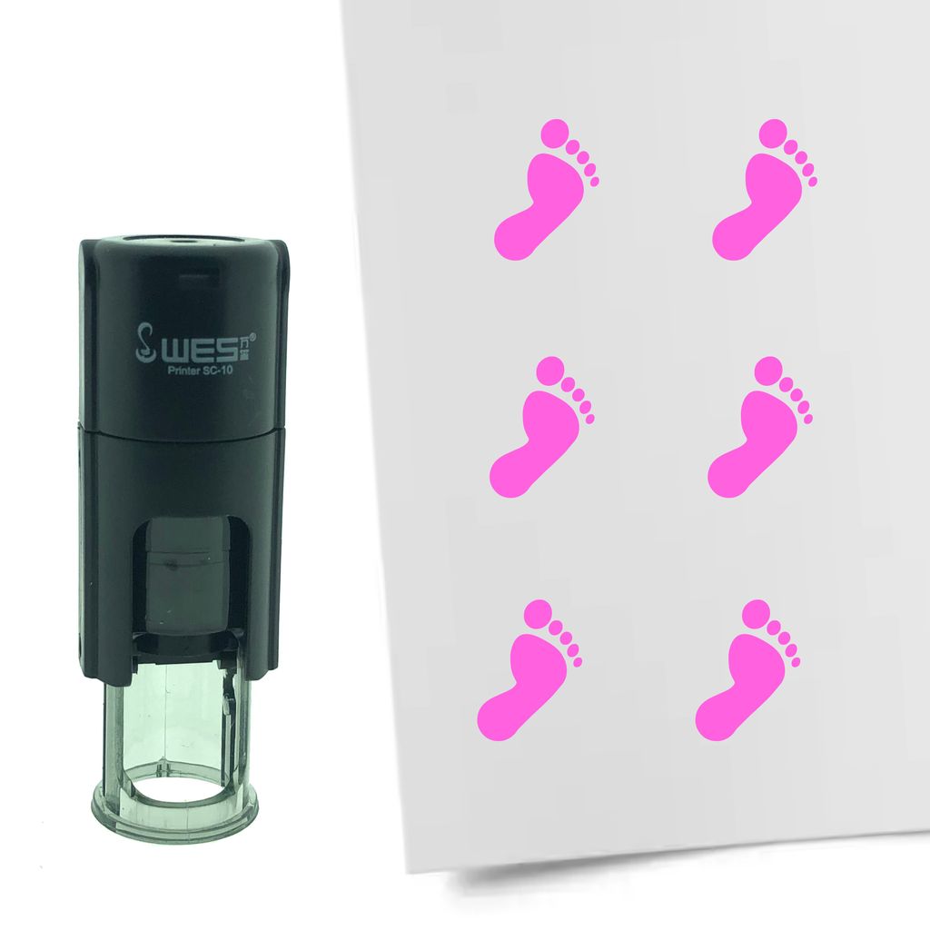 CombiCraft Selbstfärbender Stempel 'Fuß' in der Farbe Pink, Ø10mm