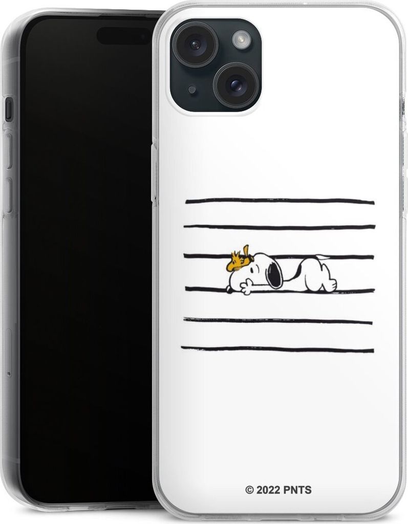 DeinDesign Handyhülle für Apple iPhone 15 Plus Silikon Hülle Case Smartphone Schutzhülle Hund Peanuts Snoopy